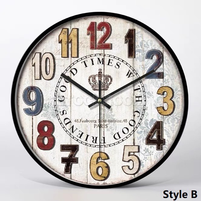 Retro French Country style Vintage Wall Clock