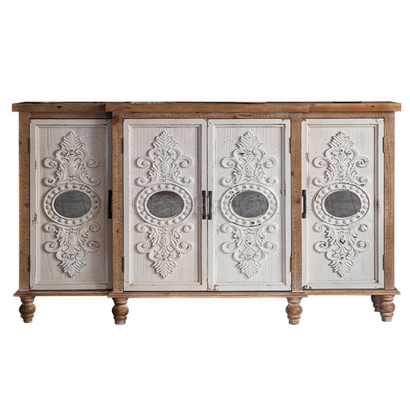 Rosanna Vintage Style 4 Doors Accent Cabinet / Sideboard