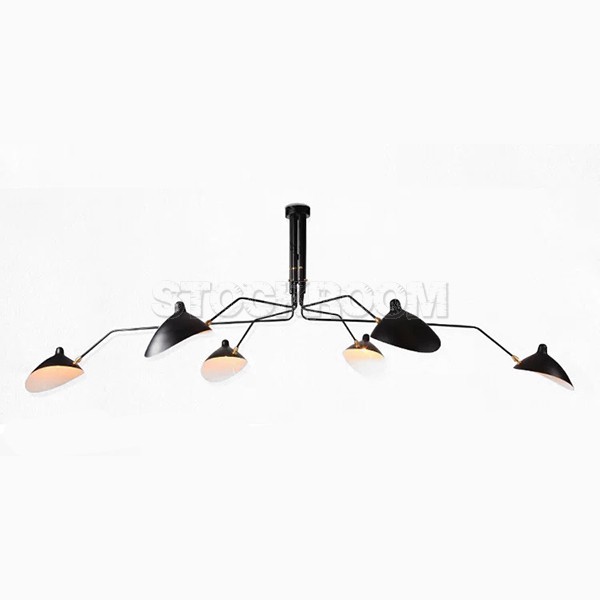 Serge Mouille Style 6 Arms Pendant Lamp