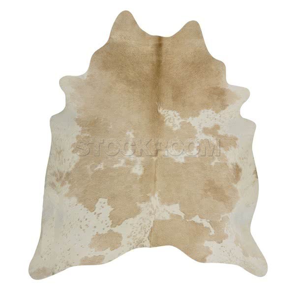 STOCKROOM Beige and White Natural Cowhide Rug