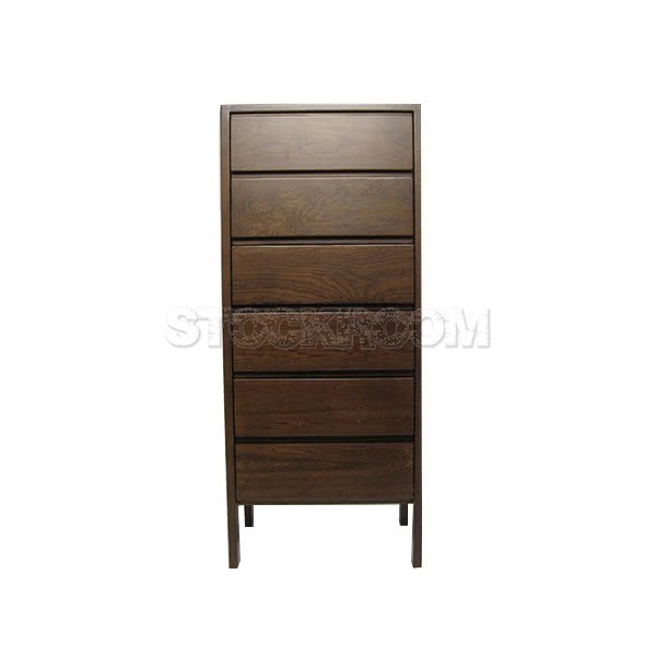Suzy Solid Oak Wood Chest With 6 Drawers