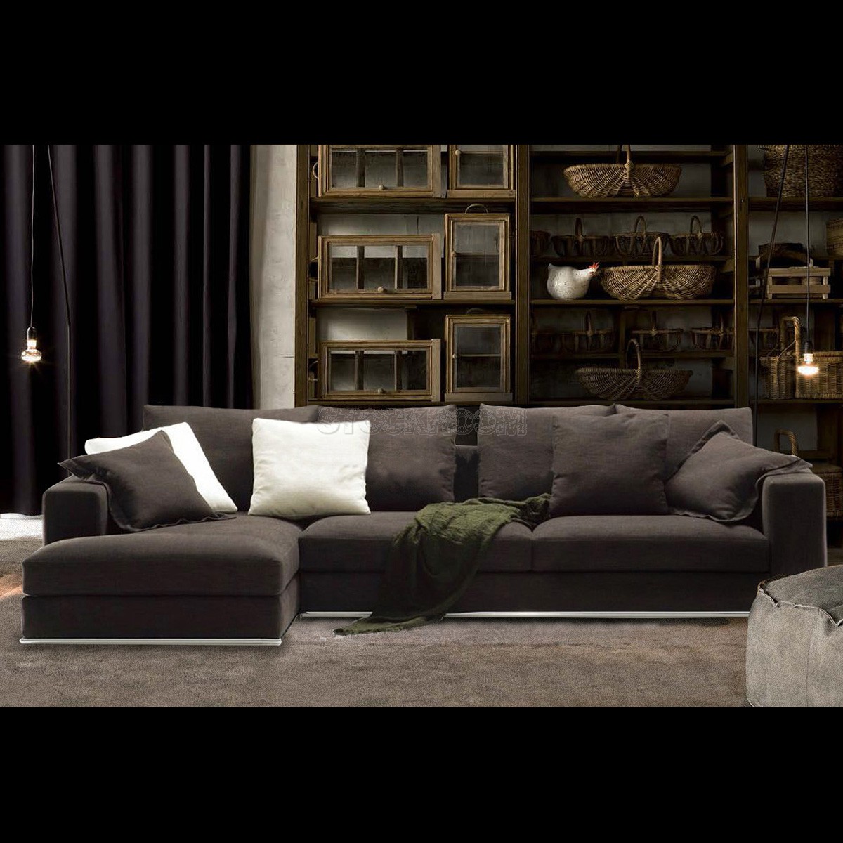 Vella Leather Feather Down Sofa - L shape 