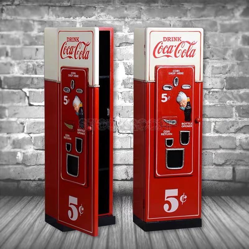 Vintage Coca-Cola Vending Machine Cabinet in Wood