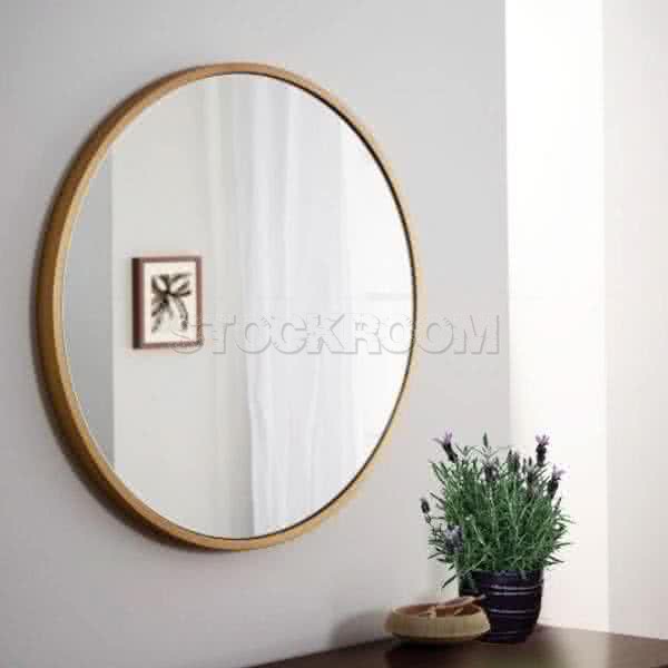 Proinsias Brass Detailed Round Mirror