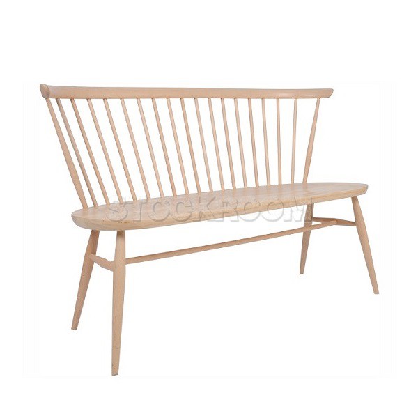 Windsor Style Highback Solid Wood Bench