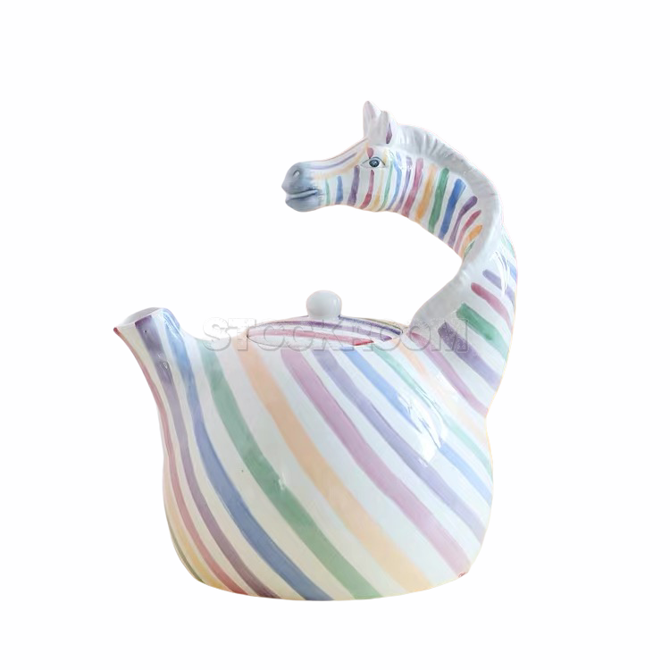 Zebra Colorful Pattern Teapot