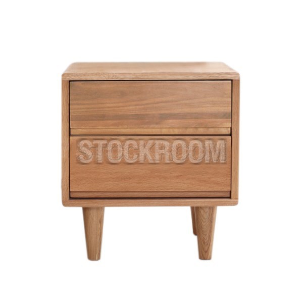 Charon Solid Oak Wood Bedside Table