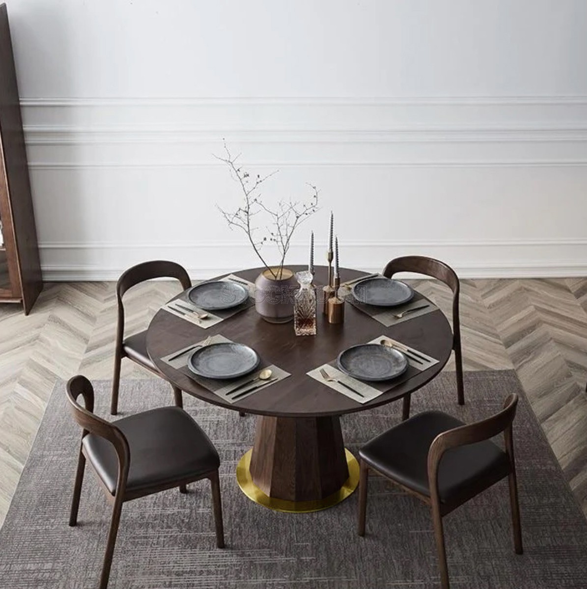 Zayn Solid Wood Pedestal Dining Table