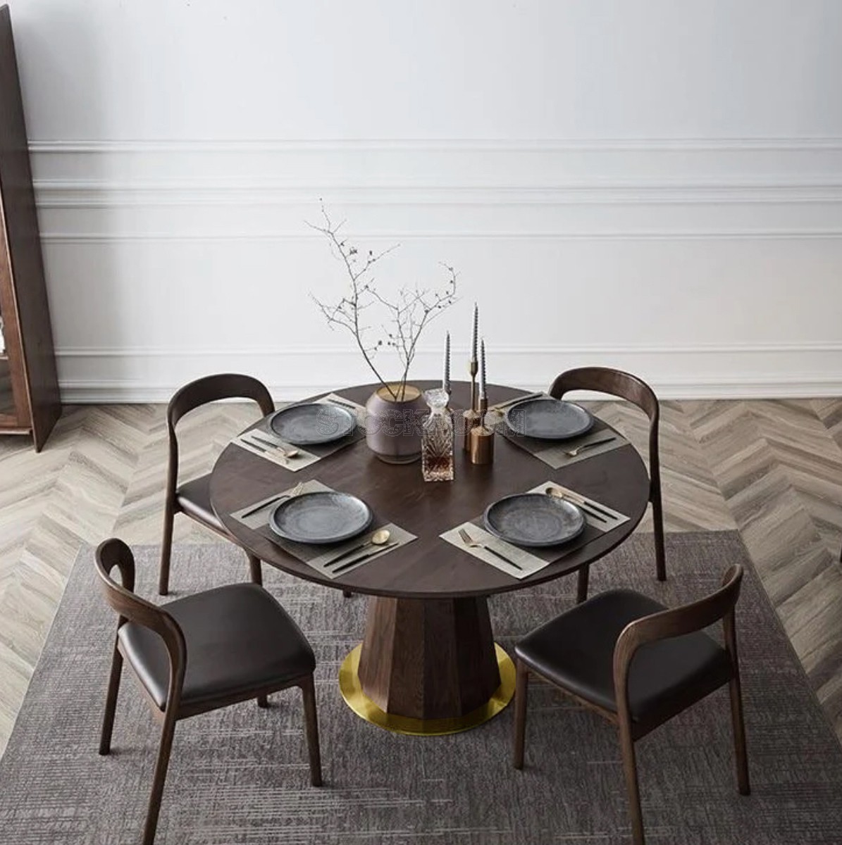 Zayn Solid Wood Pedestal Dining Table