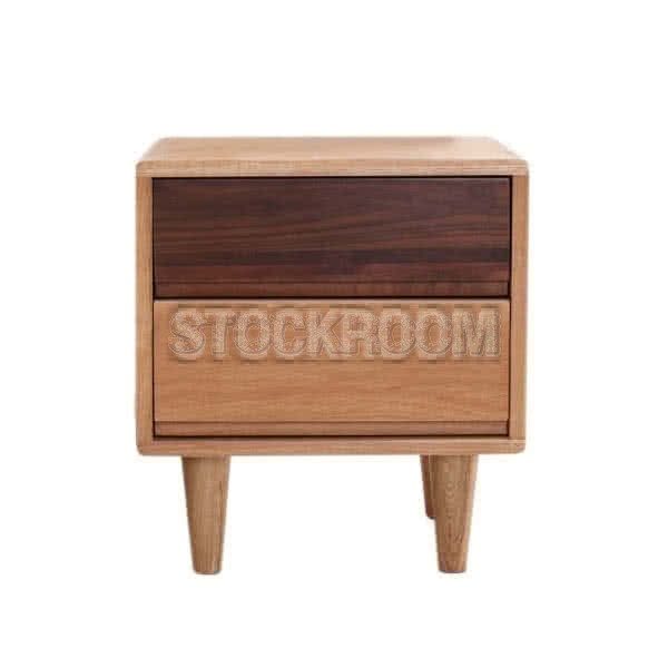 Charon Solid Oak Wood Bedside Table