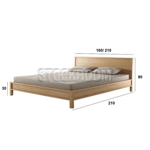 Layne Solid Oak Wood Bed Frame