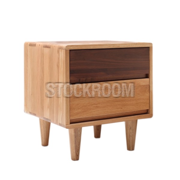 Charon Solid Oak Wood Bedside Table