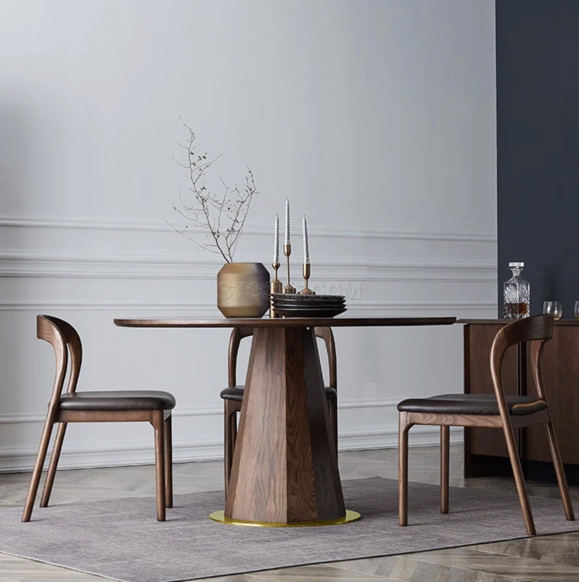 Zayn Solid Wood Pedestal Dining Table