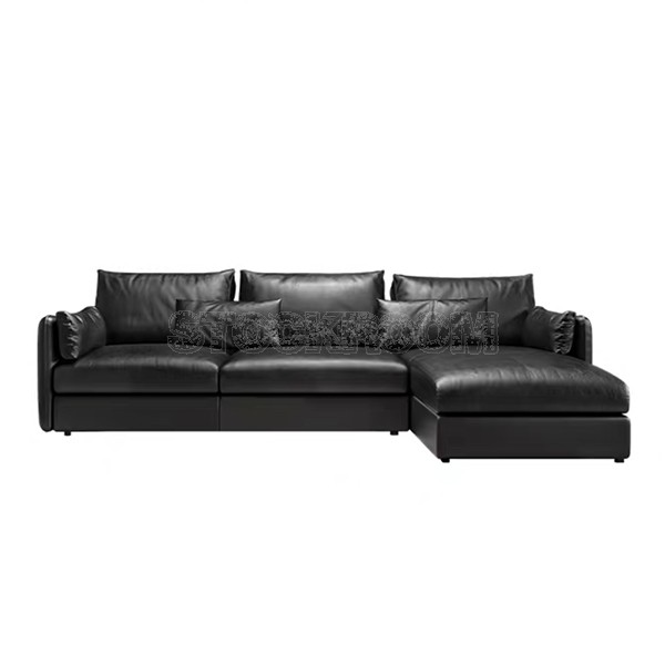 Boston Leather Feather Down Sofa - L Shape / Sectional Sofa