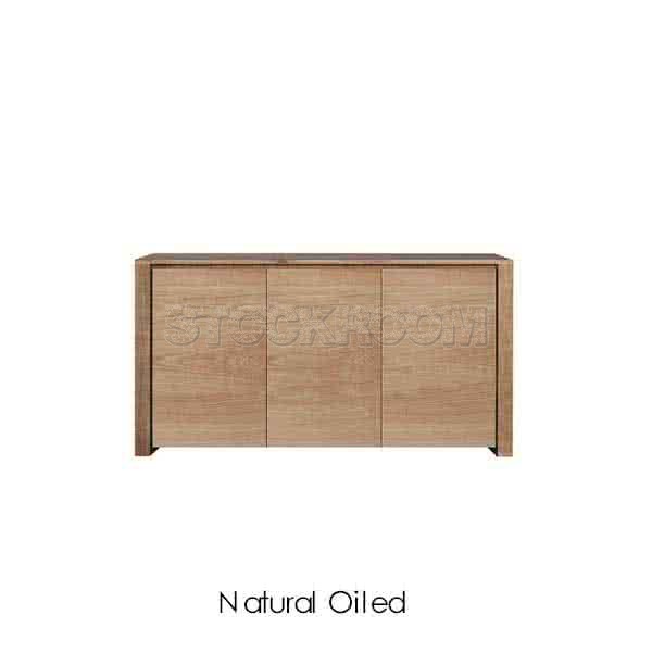 Savanna Solid Oak Wood Sideboard with 3 doors