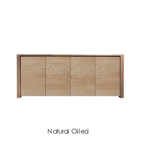 Savanna Solid Oak Wood Shoes Cabinet – 4 Doors