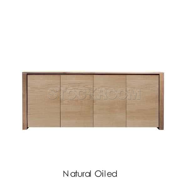 Savanna Solid Oak Wood Sideboard with 4 doors