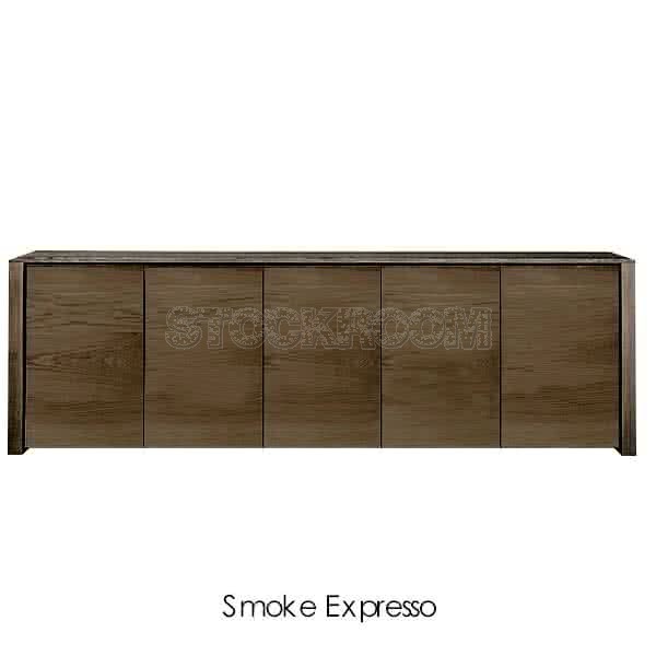 Savanna Solid Oak Wood Sideboard with 5 doors