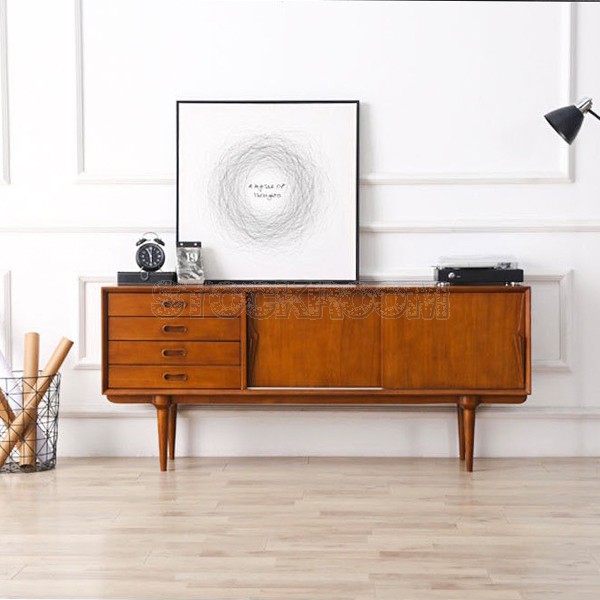 1960’s Style Vintage Solid Wood Sideboard Design By Stockroom