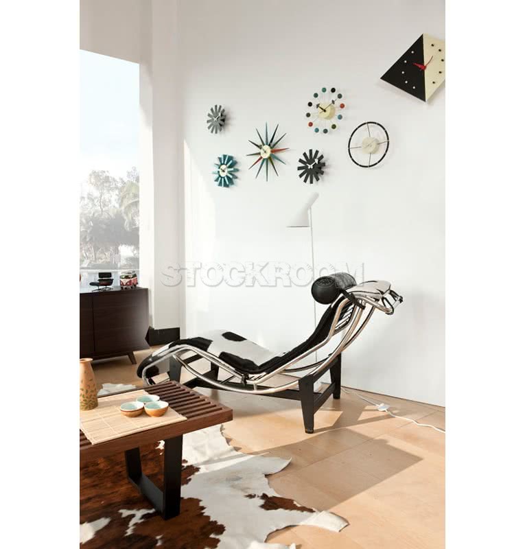 LE CORBUSIER LC4 STYLE CHAISE LOUNGE - COWHIDE