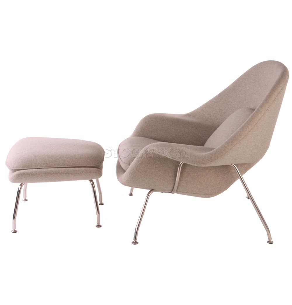 Saarinen Style Womb Chair And Footstool