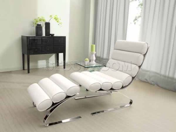 Modern Unico Style Lounge Chaise with Ottoman