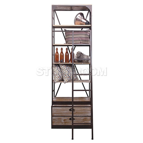 Eiffel Industrial Slim Bookshelf (with ladder)