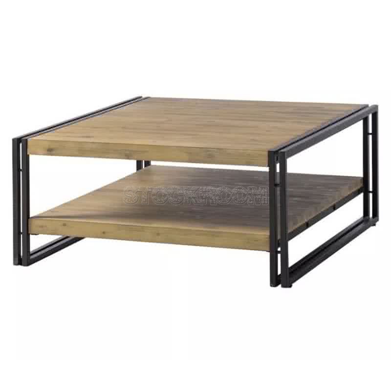 Manhattan Vintage Industrial Style Solid Wood Square Coffee Table by Stockroom