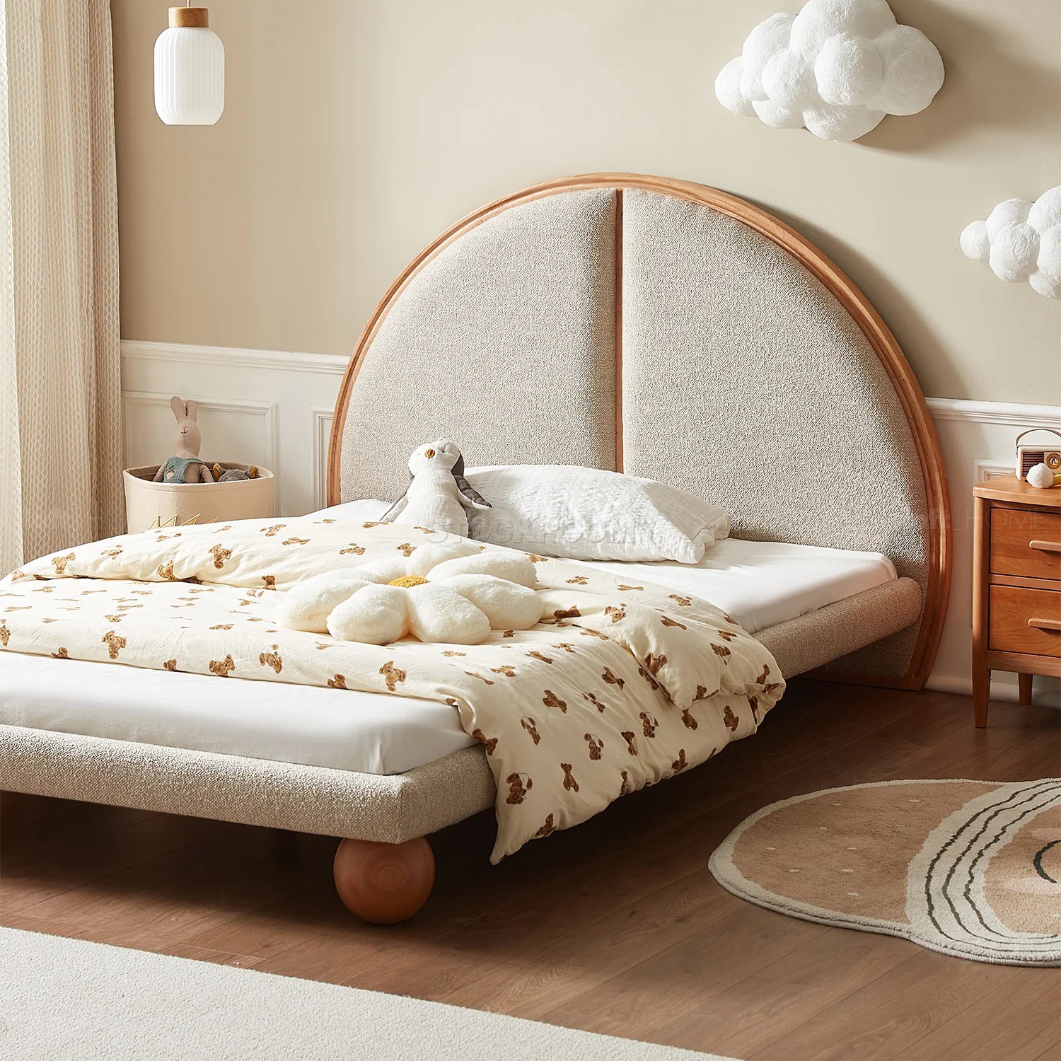 Sunnydawn Scandinavian Upholstered Bed Frame