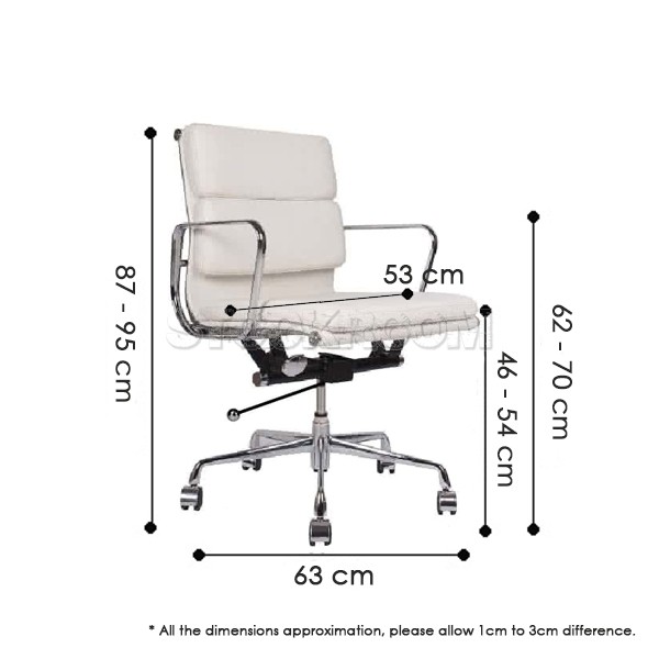 Eames Style Softpad Lowback Office Chair With Castors