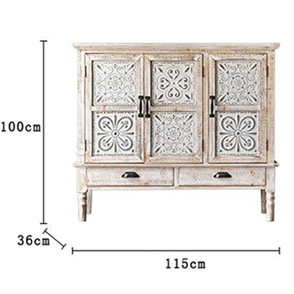 Morocco Vintage Style 3 Doors Accent Cabinet / Sideboard