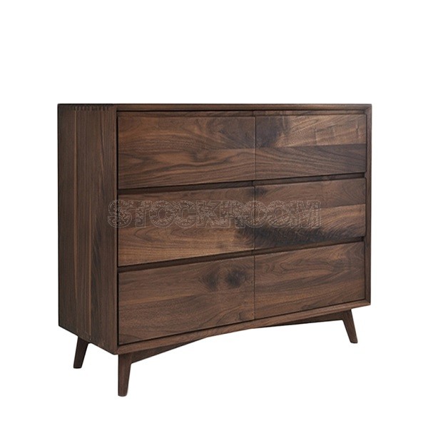 Chanda 6 drawers solid oak wood sideboard