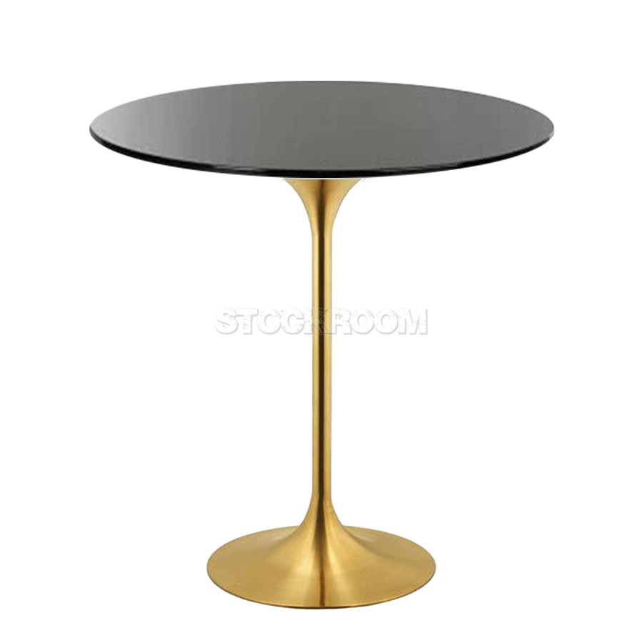 Eero Saarinen Tulip Style Side Table With Brass Base