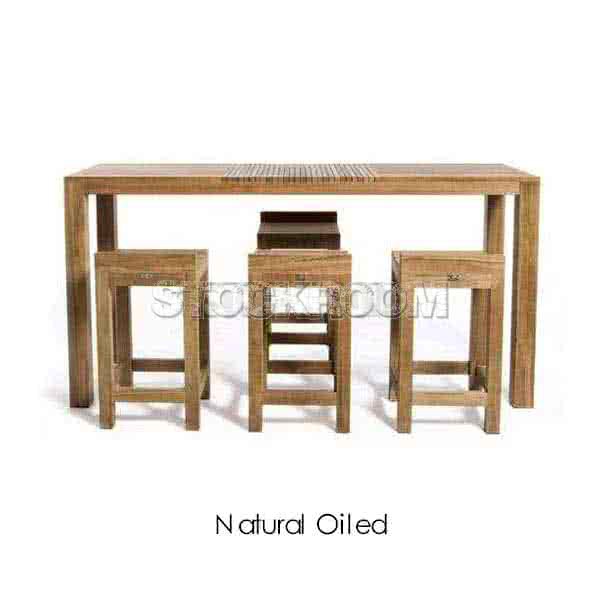 Jacob Solid Oak Wood High Console Table / Bar Table