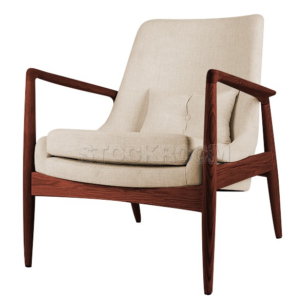 Cameron Solid Wood Upholstered Lounge Chair