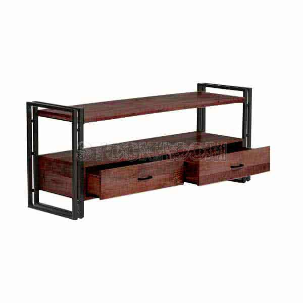 Manhattan 2 Vintage Industrial Style Solid Wood TV Cabinet by Stockroom