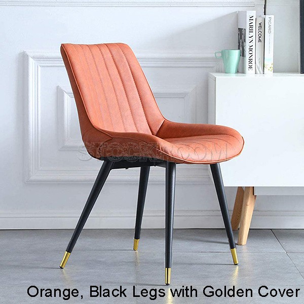 Hille PU Leather Upholstered Dining Chair With Metal Legs