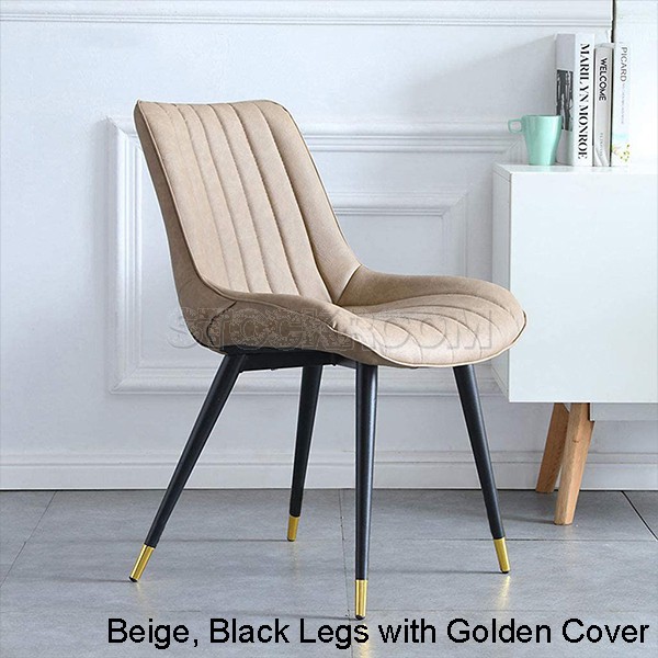 Hille PU Leather Upholstered Dining Chair With Metal Legs