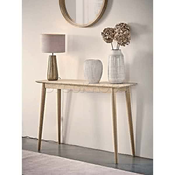 Shayne Solid Oak Wood High Console Table