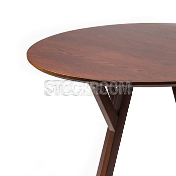 Danko Solid Oak Wood Round Table - Walnut