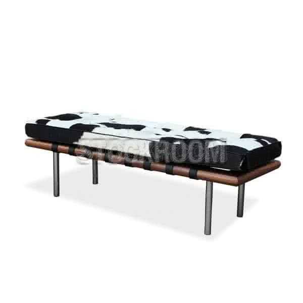 Barcelona Style Cowhide Leather Bench