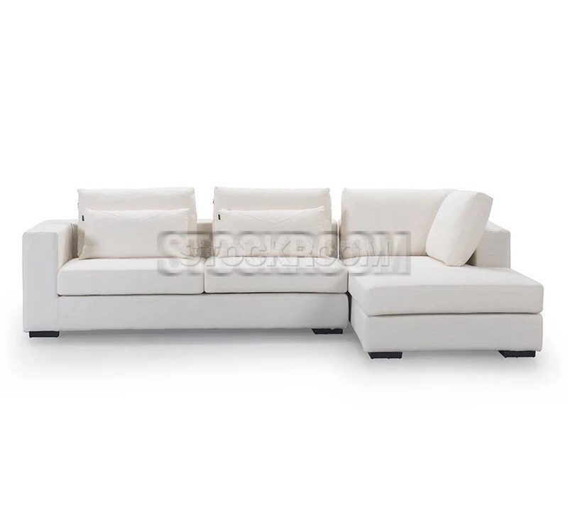 Edric Fabric Feather Down Sofa - - L Shape / Sectional Sofa