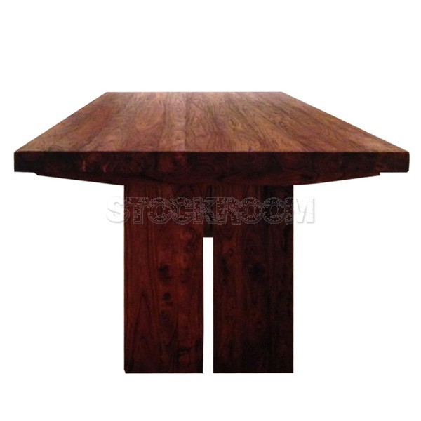 Modern Rustic Recycled Solid Elm Wood Dining Table