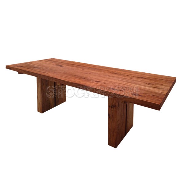 Modern Rustic Recycled Solid Elm Wood Dining Table