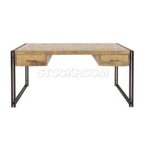 Manhattan Vintage Industrial Style Solid Wood Study desk by Stockroom