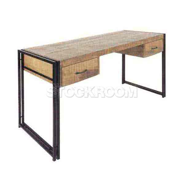 Manhattan Vintage Industrial Style Solid Wood Study desk by Stockroom