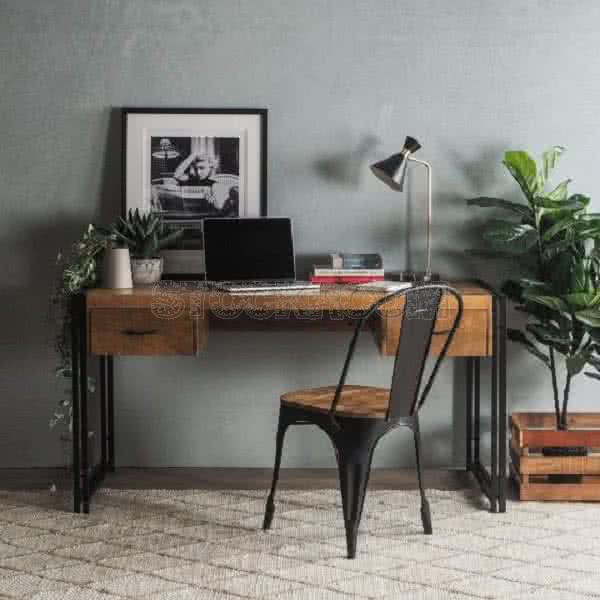 Manhattan Vintage Industrial Style Solid Wood Study desk by Stockroom