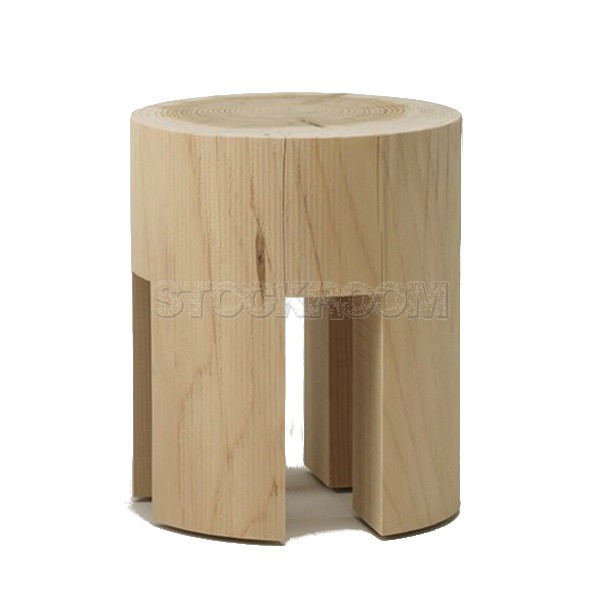 Melino Solid Elm Wood Stool / Side Table