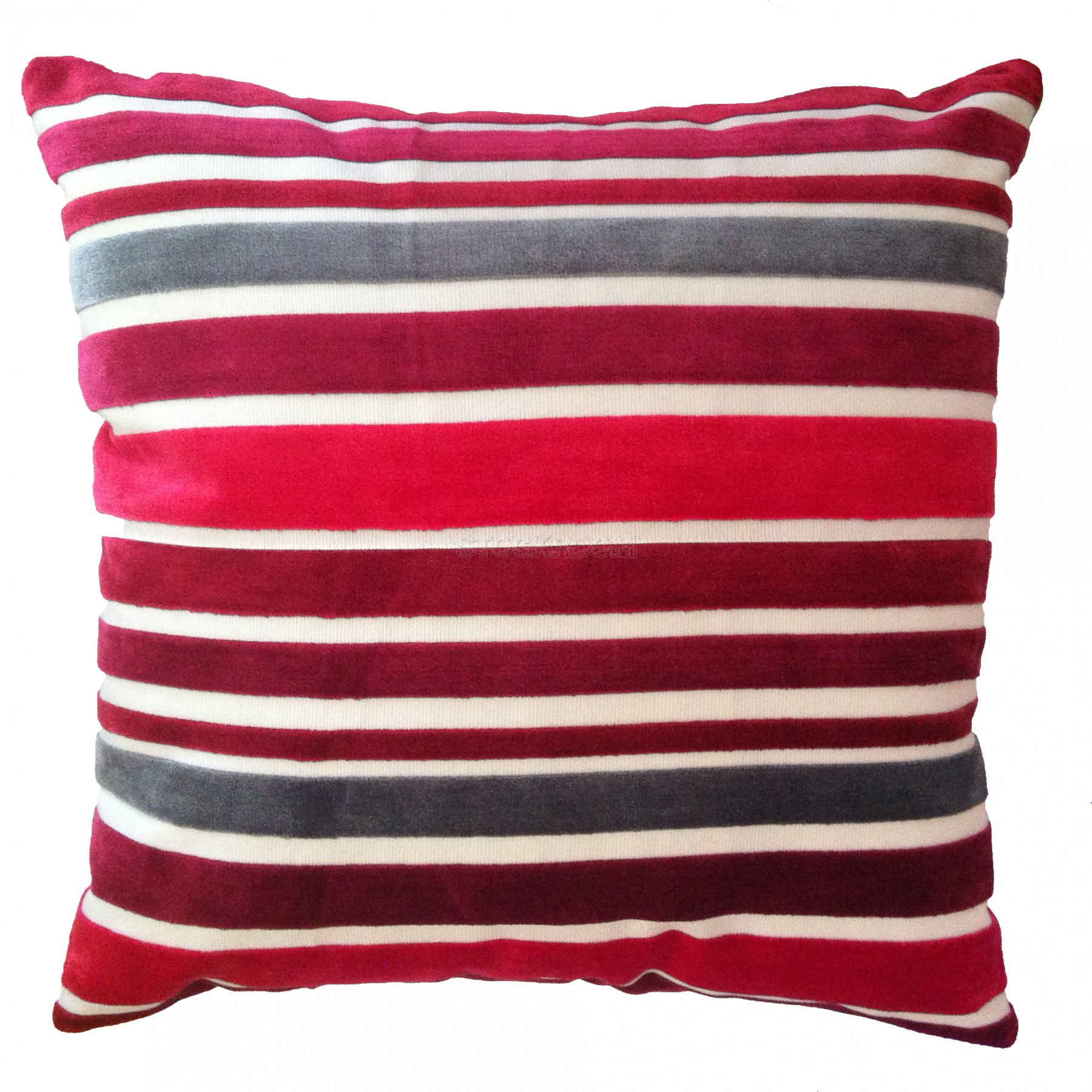 Velvet Strip Cushion - Red