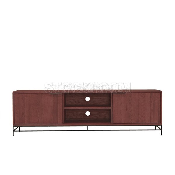 Adele Solid Wood Industrial Style TV Cabinet